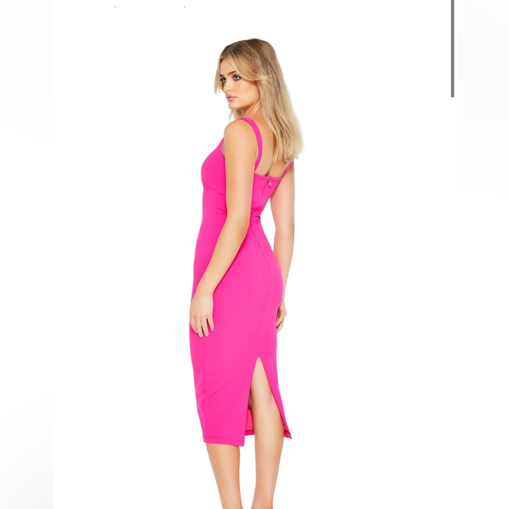 Nookie Romance Midi Dress- neon pink